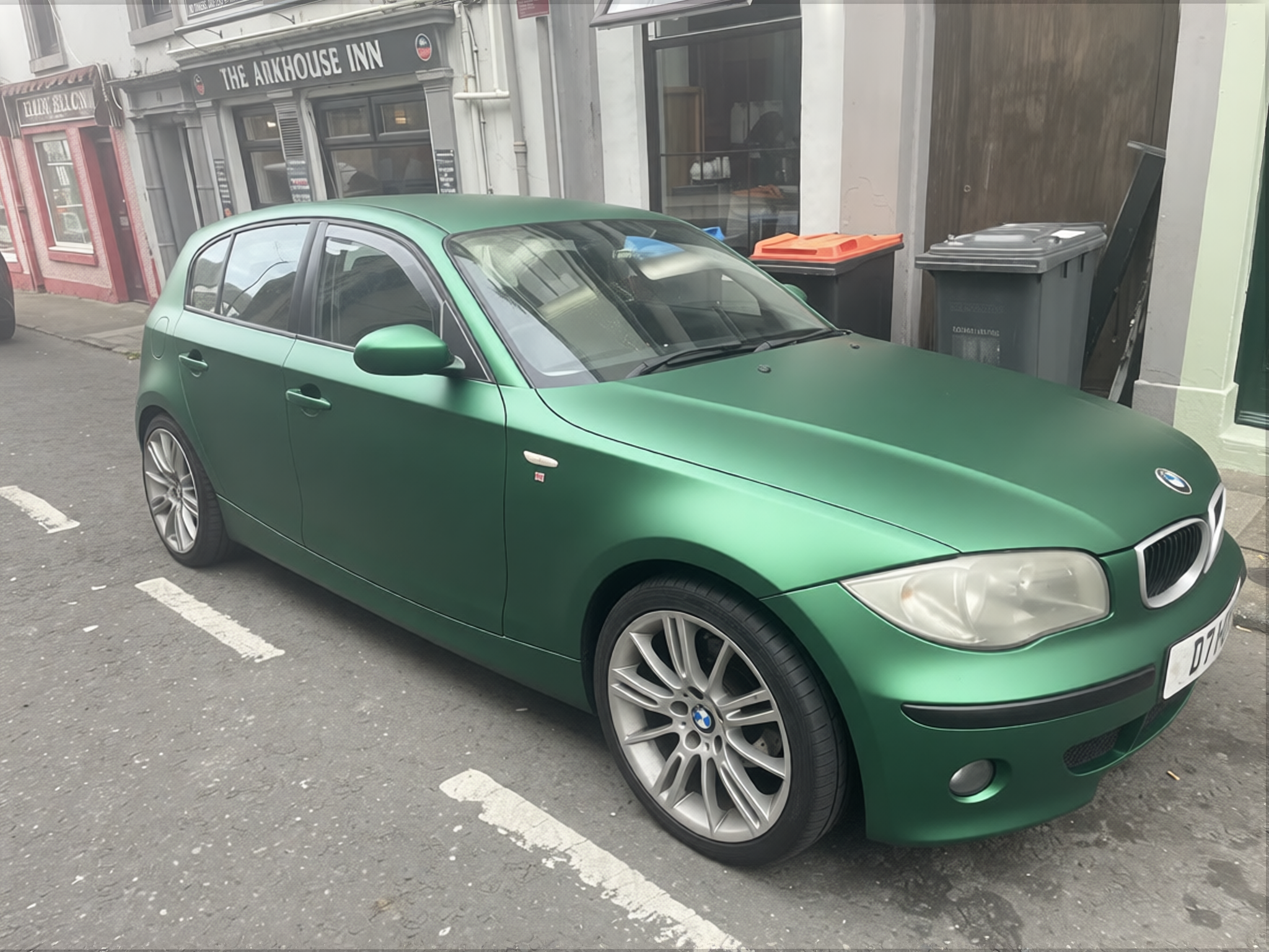 Car rendered in Racing Green matte paint